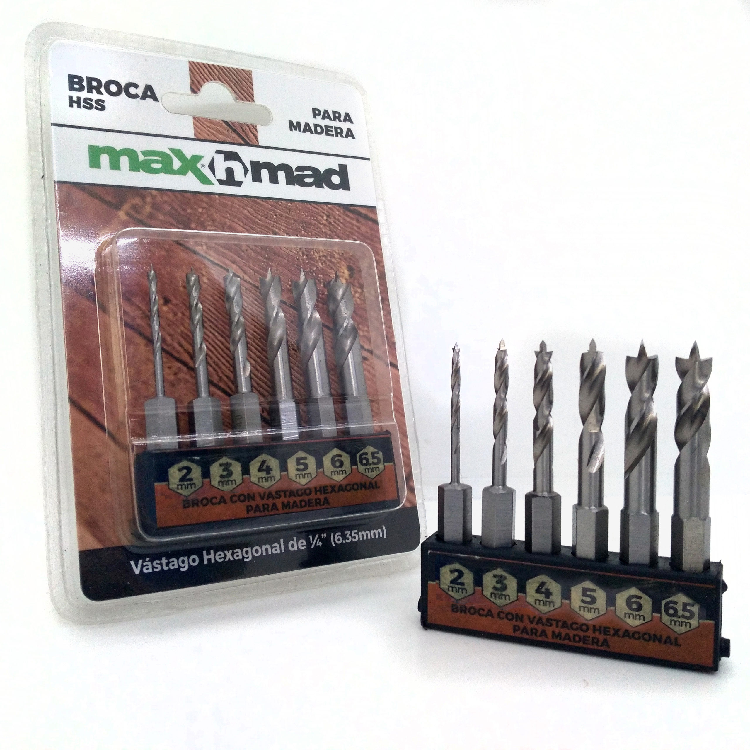 3370 – Max H Mad – Set de 6 brocas hexagonales HSS para Madera – EZETA  Online