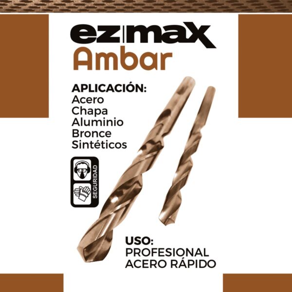 2020 - EZ MAX Ambar - PROXIMAMENTE - Broca Cilíndrica Corta de Acero Rápido - Image 2
